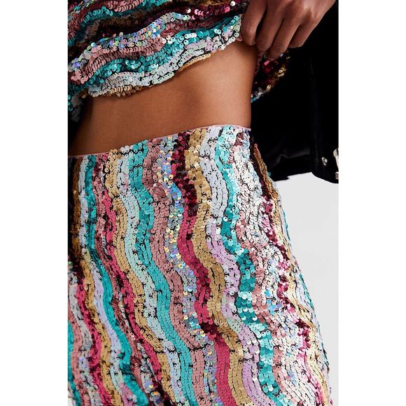 New Free People Disco Flare Pants sz 4 - Picture 3 of 6